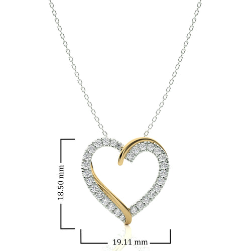 1/2 CT. Pure Affection Real Gold Heart Lab Created Diamond Pendant