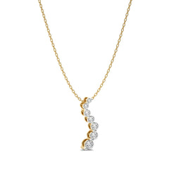1/2 CT. Round Natural Diamond Journey Pendant