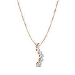 1/2 CT. Round Natural Diamond Journey Pendant
