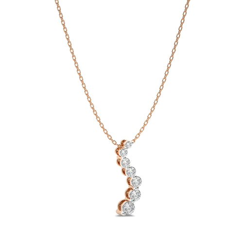1/2 CT. Round Natural Diamond Journey Pendant