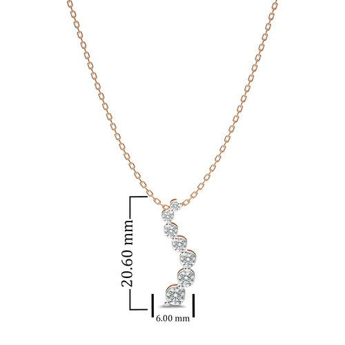 1/2 CT. Round Natural Diamond Journey Pendant