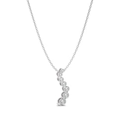 1/2 CT. Round Natural Diamond Journey Pendant