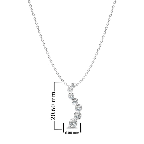 1/2 CT. Round Natural Diamond Journey Pendant
