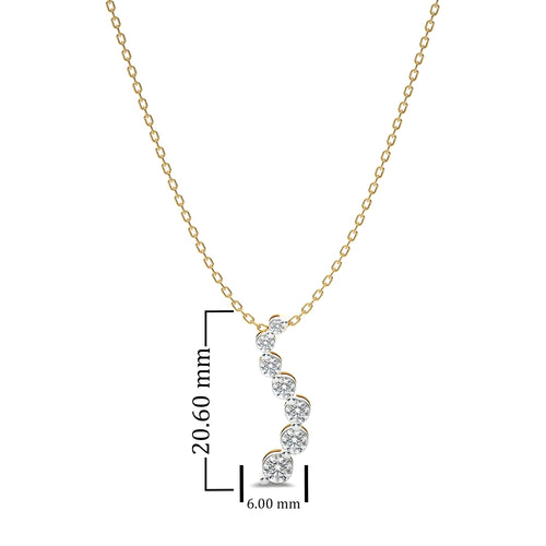 1/2 CT. Round Natural Diamond Journey Pendant