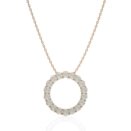 1/4 CT. Classic Open Circle Round Natural Diamond Pendant