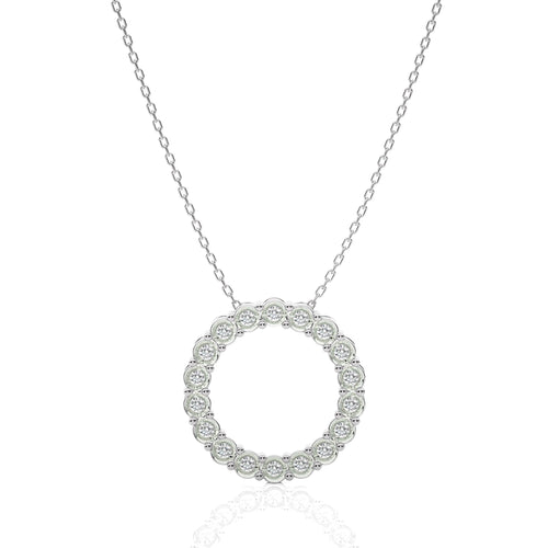 1/4 CT. Classic Open Circle Round Natural Diamond Pendant