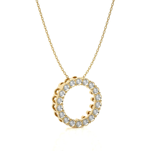1/4 CT. Classic Open Circle Round Natural Diamond Pendant