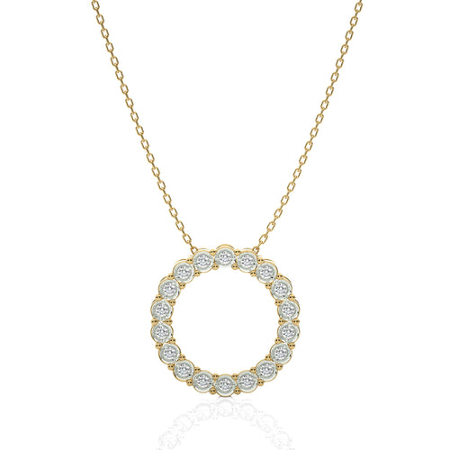 1/4 CT. Classic Open Circle Round Natural Diamond Pendant