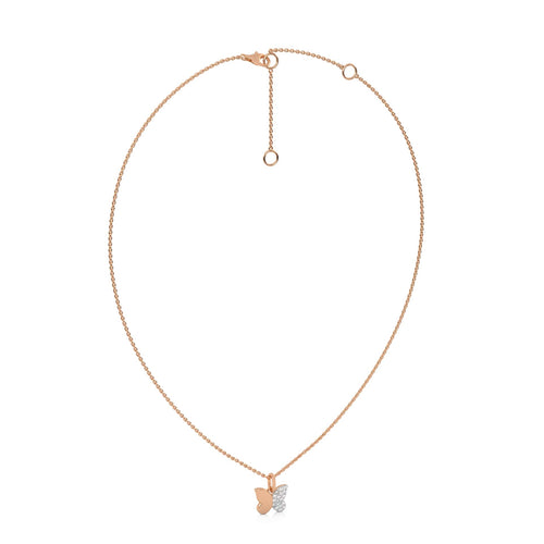 1/6 CT. Round Lab Created Diamond Butterfly Pendant Necklace
