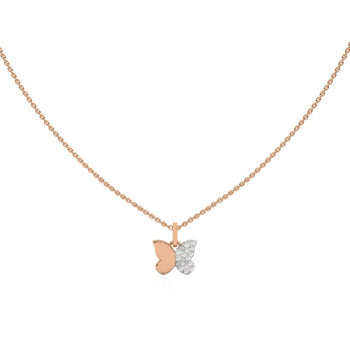 1/6 CT. Round Lab Created Diamond Butterfly Pendant Necklace