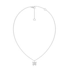 1/6 CT. Round Natural Diamond Butterfly Pendant Necklace