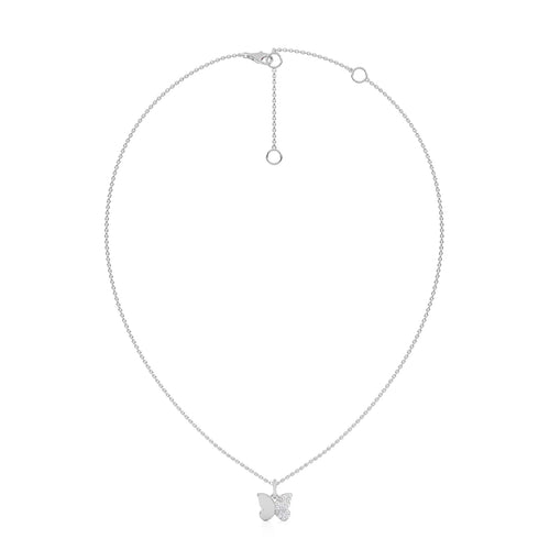 1/6 CT. Round Lab Created Diamond Butterfly Pendant Necklace