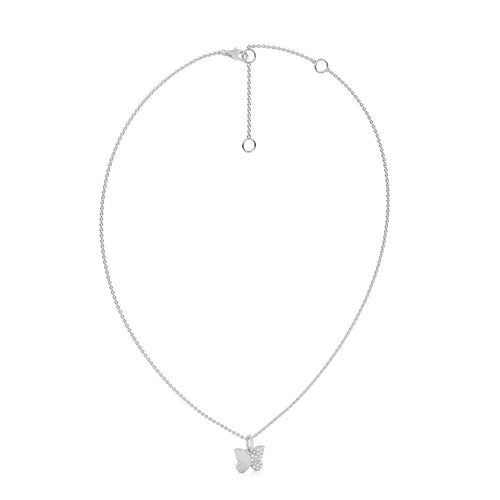1/6 CT. Round Lab Created Diamond Butterfly Pendant Necklace