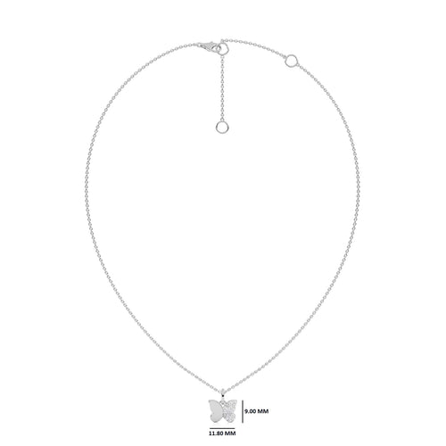 1/6 CT. Round Lab Created Diamond Butterfly Pendant Necklace