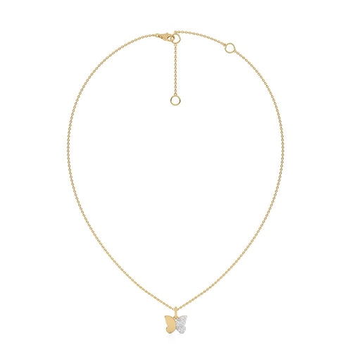 1/6 CT. Round Lab Created Diamond Butterfly Pendant Necklace