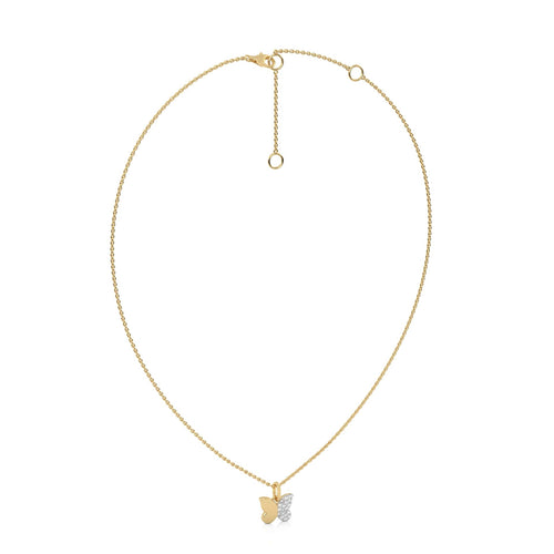1/6 CT. Round Lab Created Diamond Butterfly Pendant Necklace