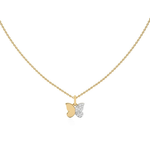 1/6 CT. Round Lab Created Diamond Butterfly Pendant Necklace