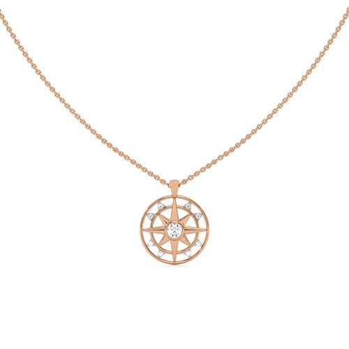 1/3 CT. Round Lab Created Diamond Starburst Coin Pendant