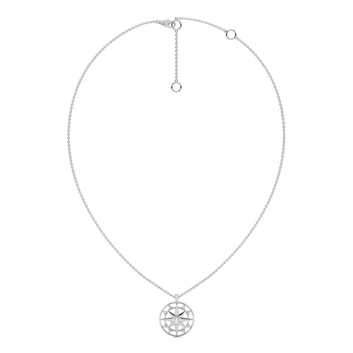 1/3 CT. Round Natural Diamond Starburst Coin Pendant