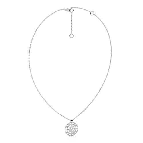 1/3 CT. Round Lab Created Diamond Starburst Coin Pendant