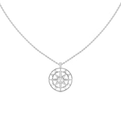 1/3 CT. Round Natural Diamond Starburst Coin Pendant