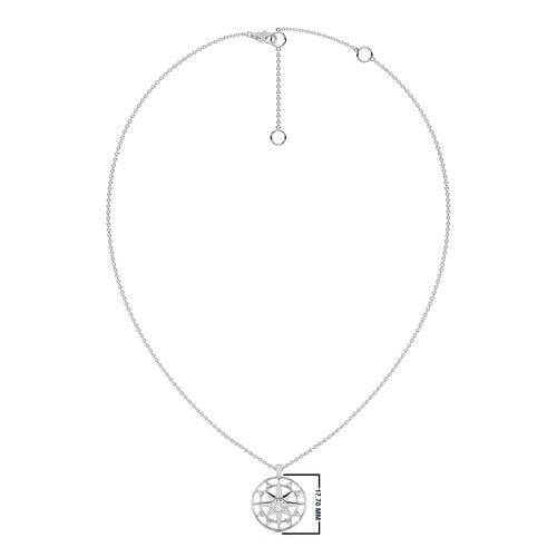 1/3 CT. Round Lab Created Diamond Starburst Coin Pendant