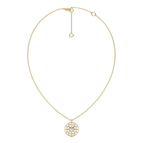 1/3 CT. Round Lab Created Diamond Starburst Coin Pendant