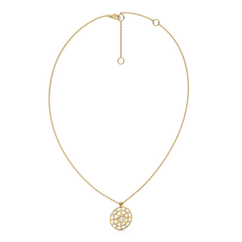 1/3 CT. Round Lab Created Diamond Starburst Coin Pendant