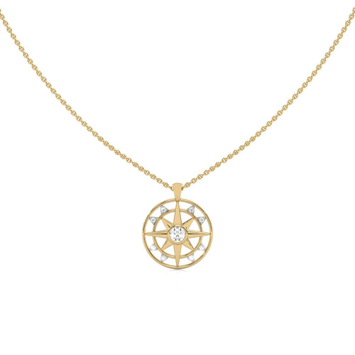 1/3 CT. Round Lab Created Diamond Starburst Coin Pendant