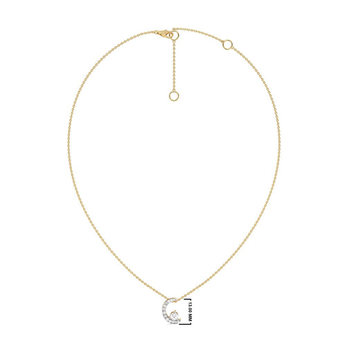 3/8 CT. Round Lab Created Diamond Half Moon Pendant