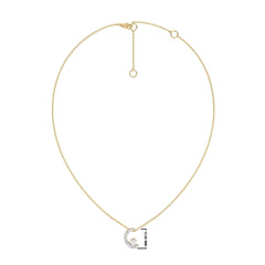 3/8 CT. Round Lab Created Diamond Half Moon Pendant