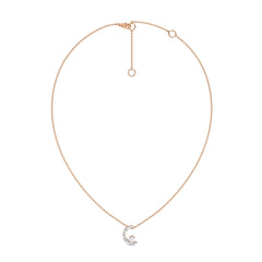 3/8 CT. Round Lab Created Diamond Half Moon Pendant