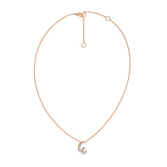 3/8 CT. Round Lab Created Diamond Half Moon Pendant