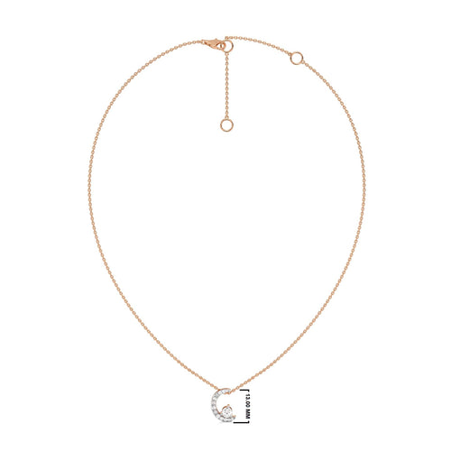 3/8 CT. Round Lab Created Diamond Half Moon Pendant