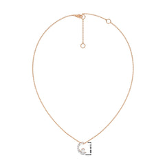 3/8 CT. Round Lab Created Diamond Half Moon Pendant