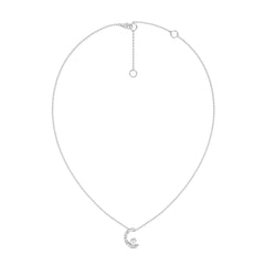 3/8 CT. Round Lab Created Diamond Half Moon Pendant