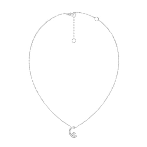 3/8 CT. Round Lab Created Diamond Half Moon Pendant