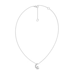 3/8 CT. Round Natural Diamond Half Moon Pendant