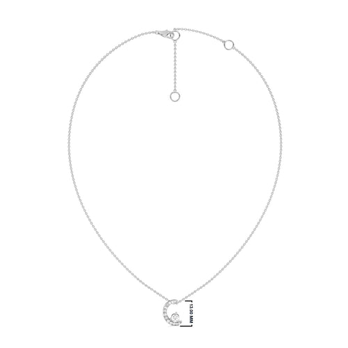 3/8 CT. Round Lab Created Diamond Half Moon Pendant