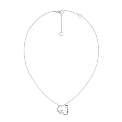 3/8 CT. Round Lab Created Diamond Half Moon Pendant