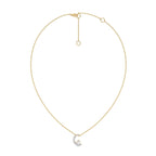 3/8 CT. Round Lab Created Diamond Half Moon Pendant