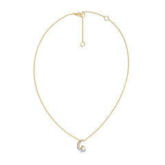 3/8 CT. Round Lab Created Diamond Half Moon Pendant