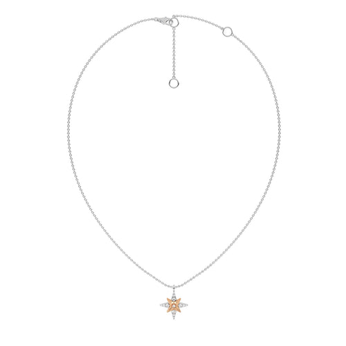 1/5 CT. Round Lab Created Diamond Starburst Pendant