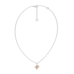 1/5 CT. Round Natural Diamond Starburst Pendant