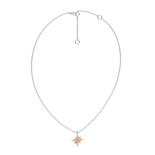 1/5 CT. Round Natural Diamond Starburst Pendant