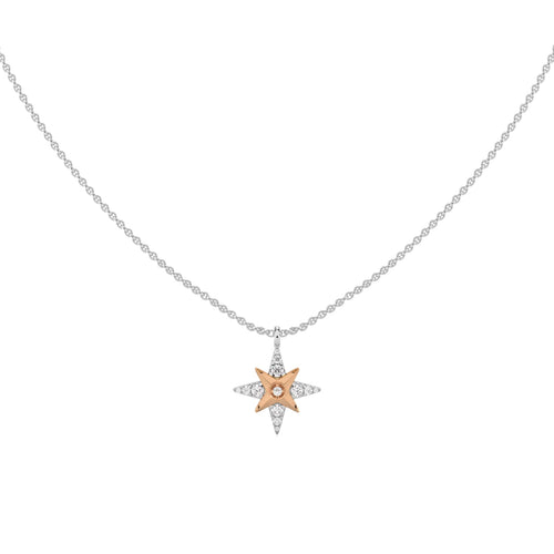 1/5 CT. Round Natural Diamond Starburst Pendant
