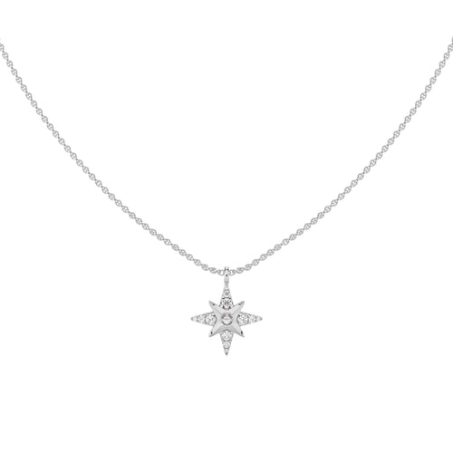 1/5 CT. Round Natural Diamond Starburst Pendant