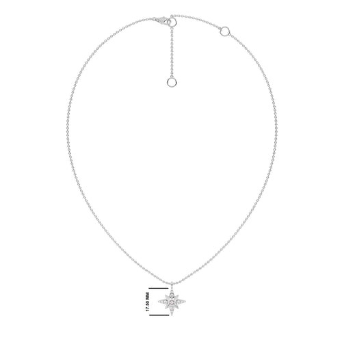 1/5 CT. Round Lab Created Diamond Starburst Pendant