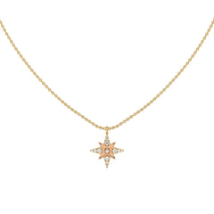 1/5 CT. Round Natural Diamond Starburst Pendant