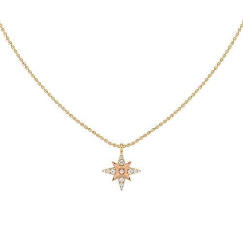 1/5 CT. Round Natural Diamond Starburst Pendant